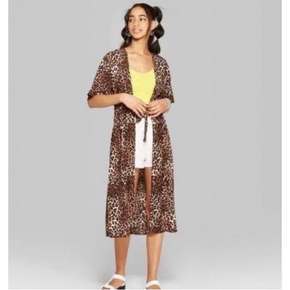 Wild Fable Leopard Print Kimono Duster